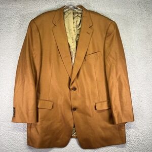 Hart Schaffner Marx Blazer Men 46L Brown Gold Trumpeter Wool Cashmere Loro Piana